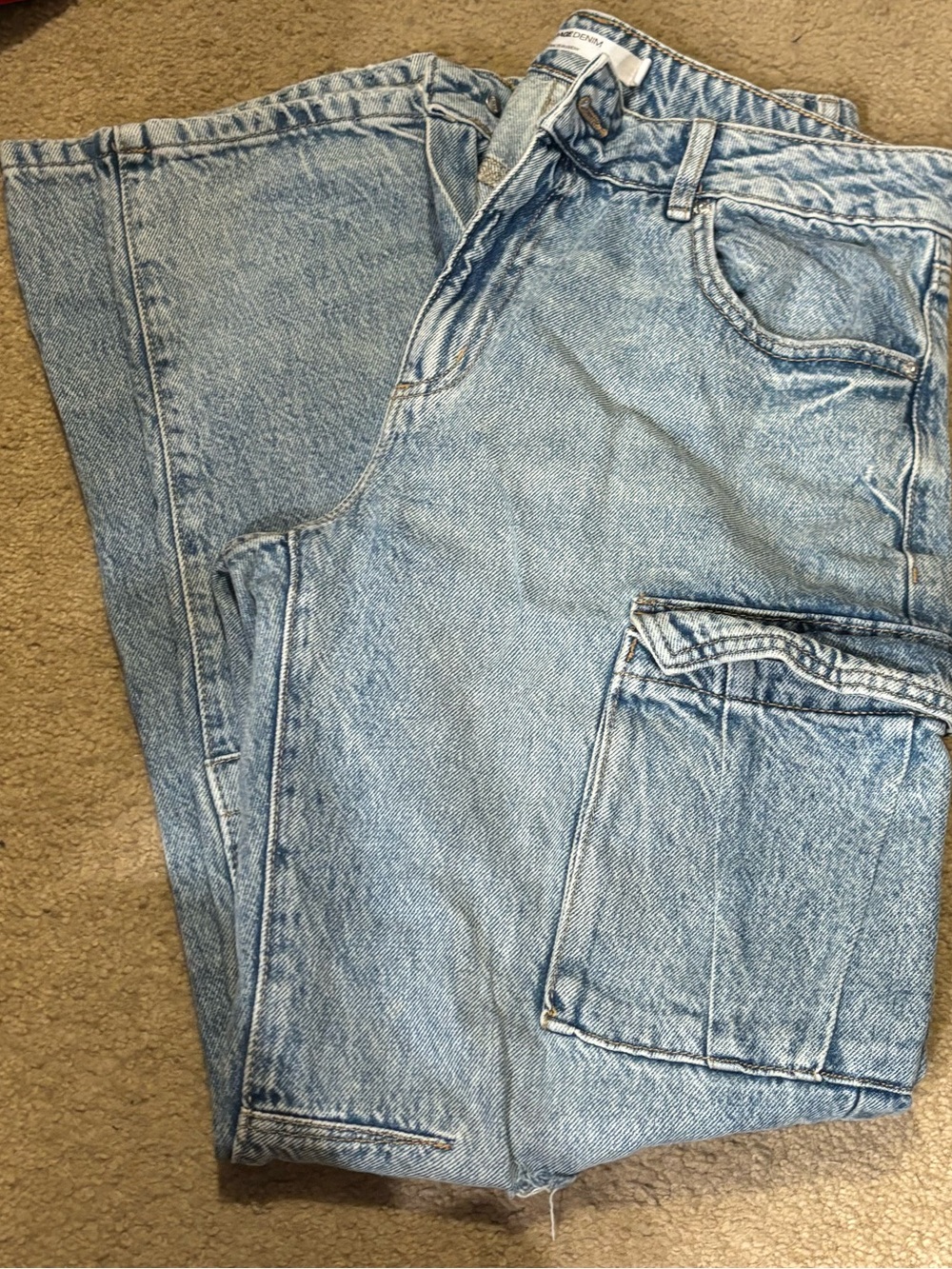 Garage Light Blue Juniors/Women’s Cargo Jeans 28